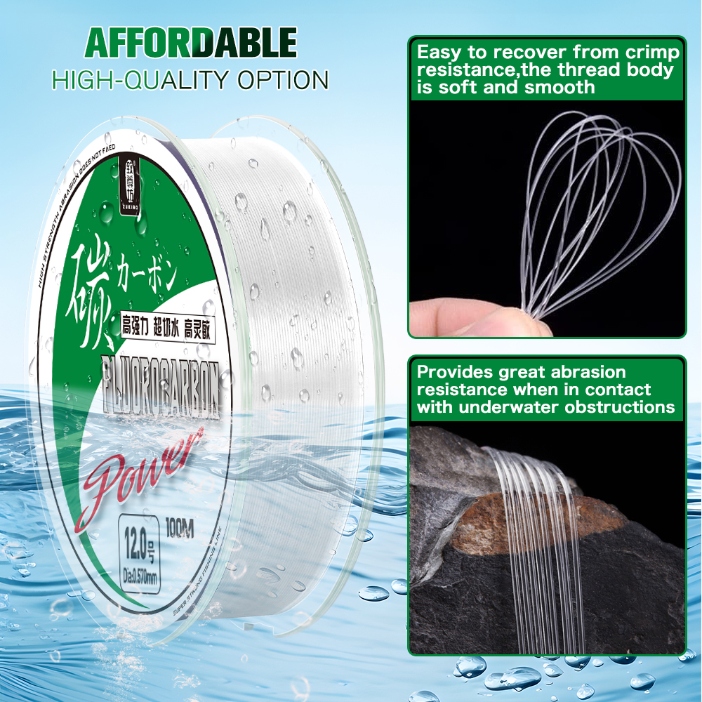 ZUKIBO 50m 100m 100% Fluorocar – обзор и цена Fluorocarbon Line