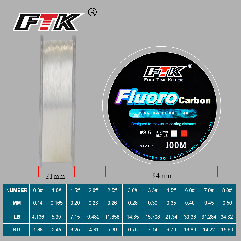 FTK 100M Fluorocarbon Fishing  – обзор и цена Fluorocarbon Line